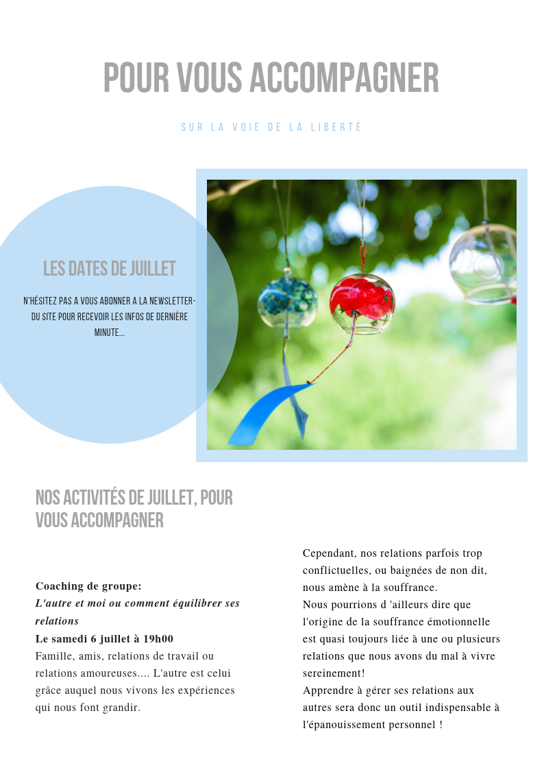 Newsletter de juillet 2019